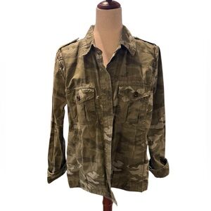 Camouflage Military Style Jacket Gap Large
